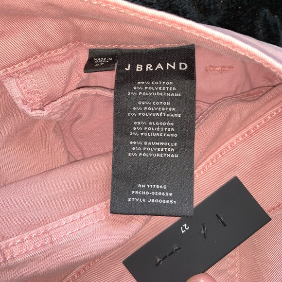 NWT J BRAND $198 Denim Pink Pants Luxury 27 - Picture 5 of 9